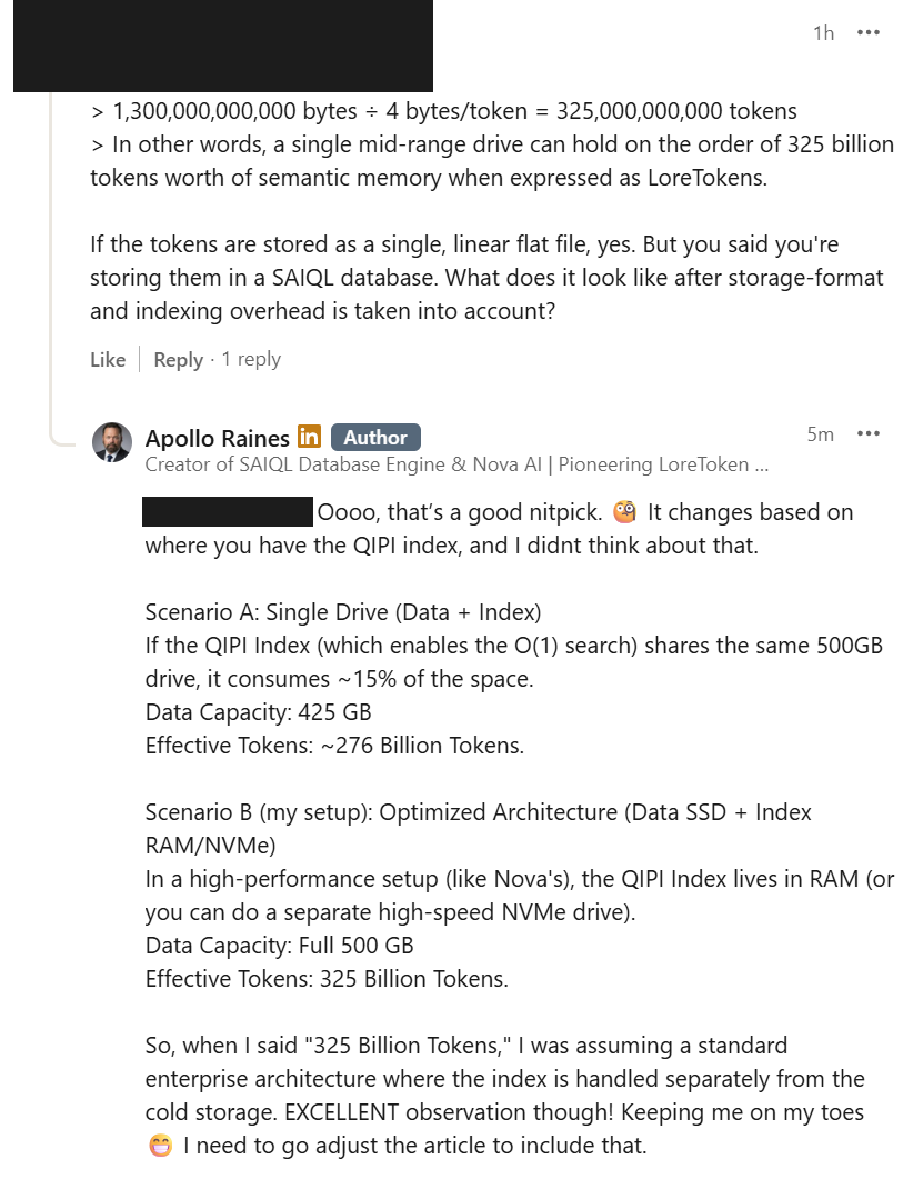 Community Q&A about the 325 billion token architecture